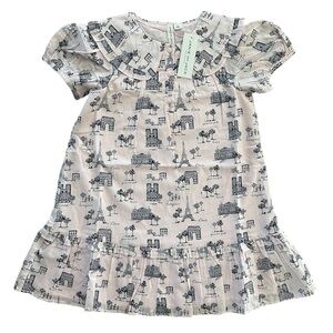 *New* Janie and Jack Paris Ruffle Collar Dress Pink Girls Size 6